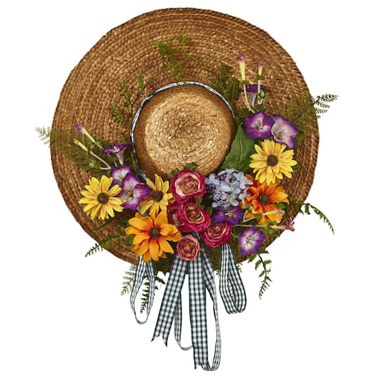 18&#x22; Mixed Flower Hat Wreath